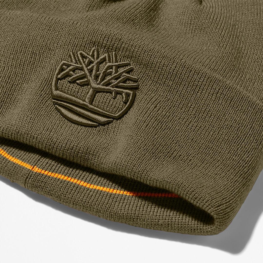 Timberland Mens Newington Embroidered Beanie for Men in Dark Green