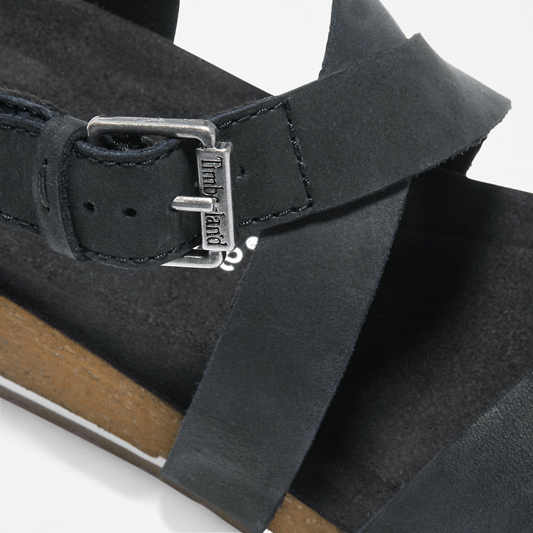 Timberland Womens Malibu Waves Ankle Strap Sandal for Women in Black