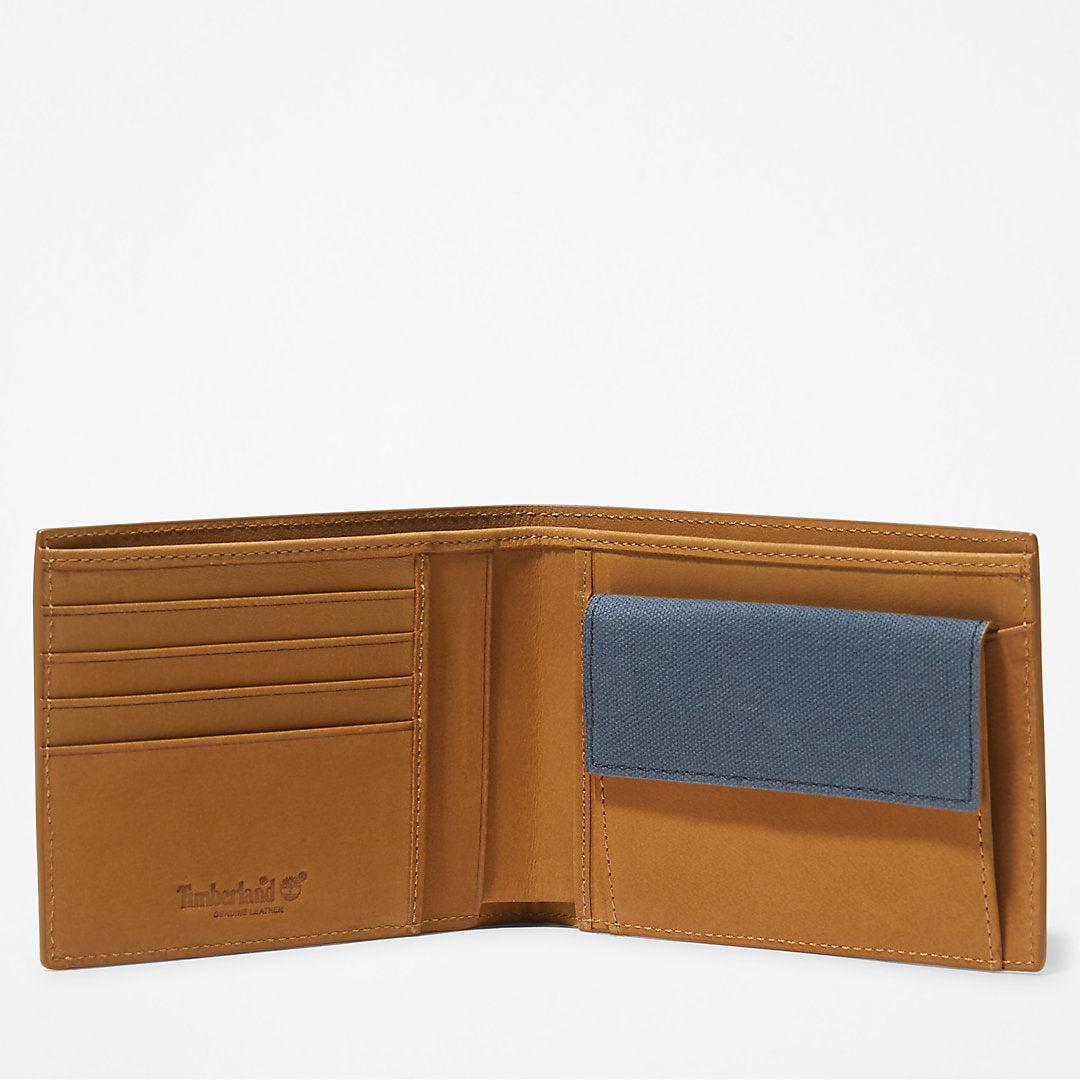 Timberland Mens Braeburn Wallet with Coin Pocket for Men in Navy