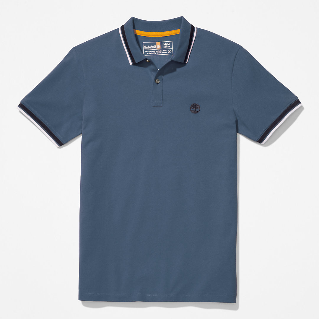 Timberland Mens Millers River Tipped Polo Shirt for Men in Blue