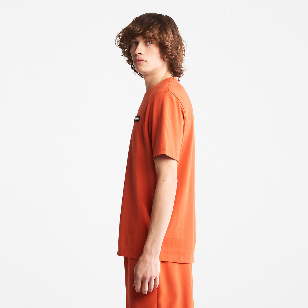 Timberland Mens All Gender Heavyweight Badge T-Shirt in Orange
