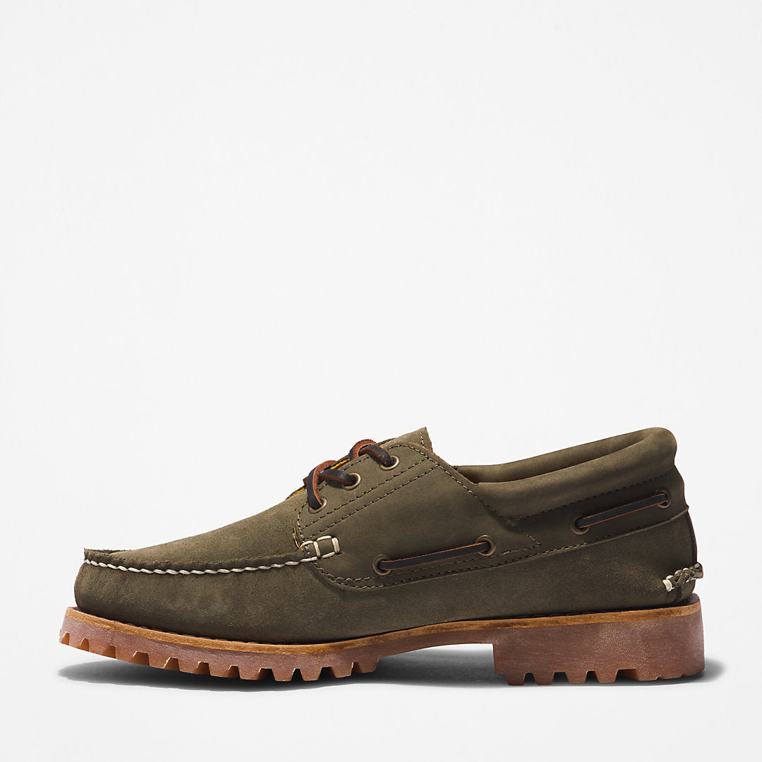 Timberland Mens Timberland® 3-Eye Lug Handsewn Boat Shoe for Men in Dark Green