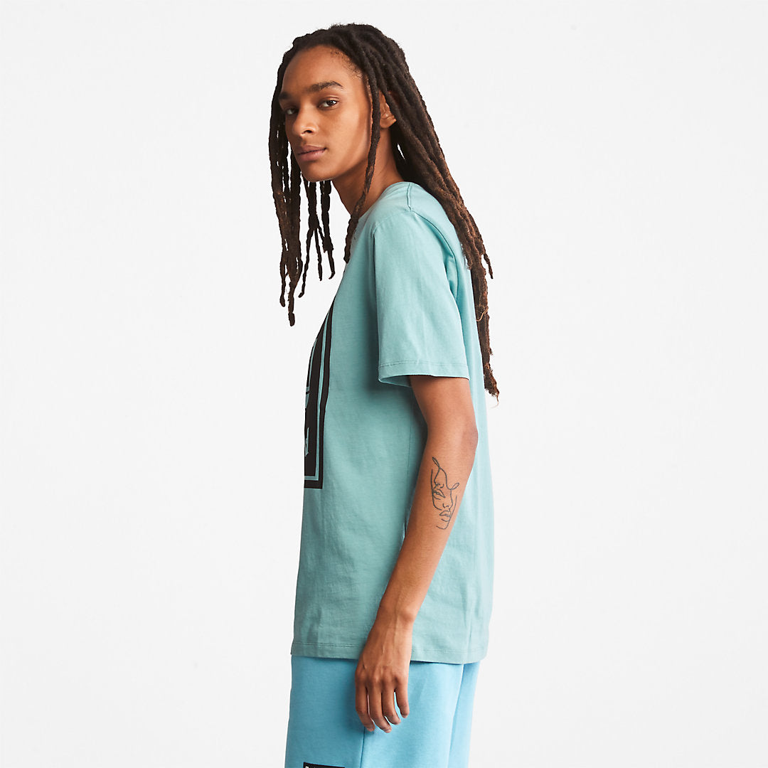 Timberland Mens Tree Logo T-Shirt for All Gender in Teal