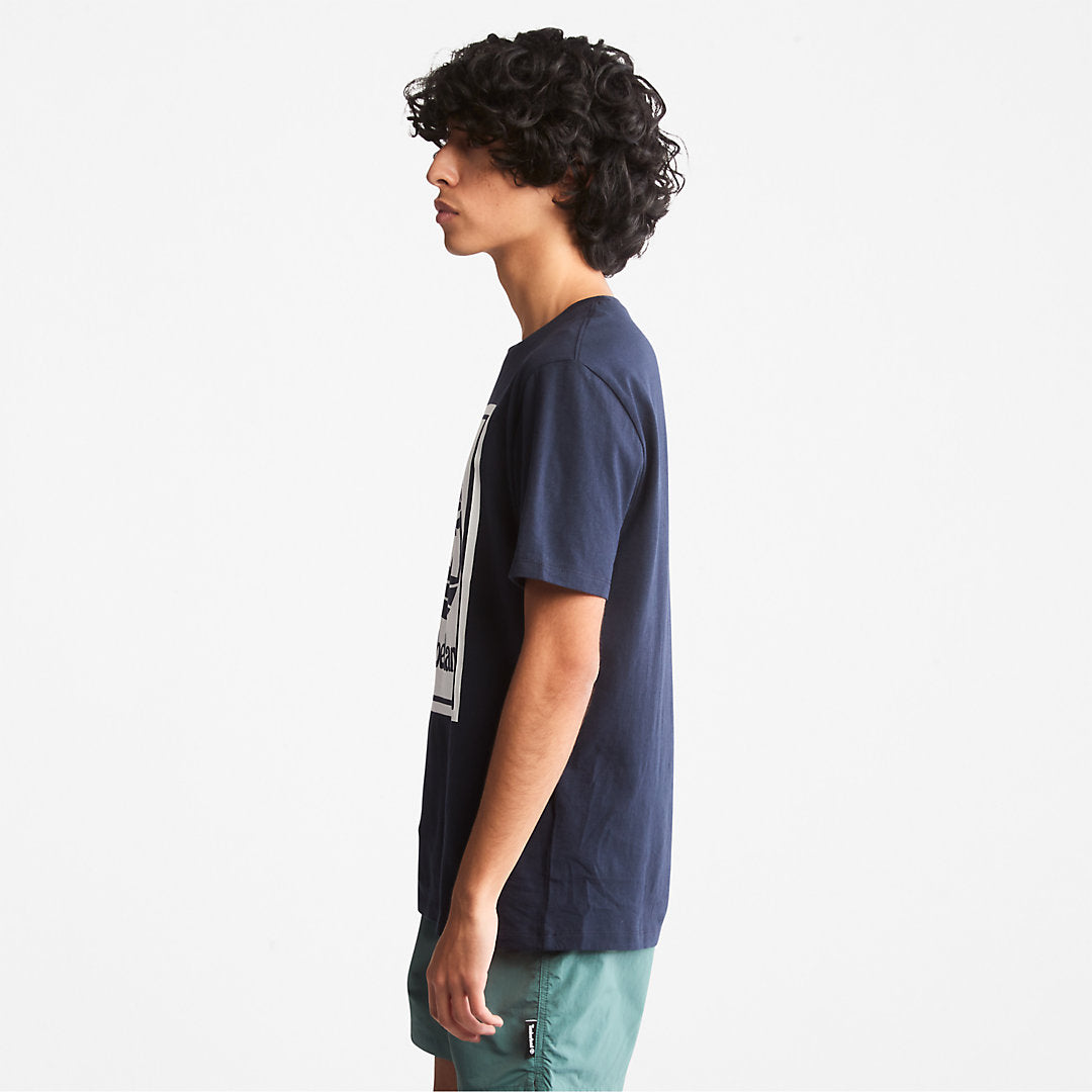 Timberland Mens Tree Logo T-Shirt for All Gender in Navy