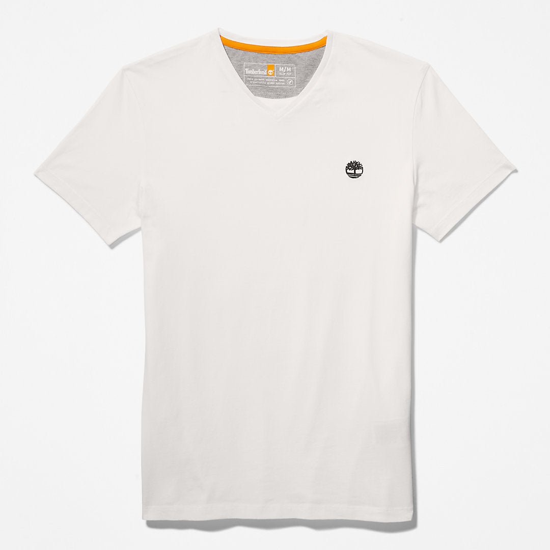 Timberland Mens Dunstan River V-Neck T-Shirt for Men in White