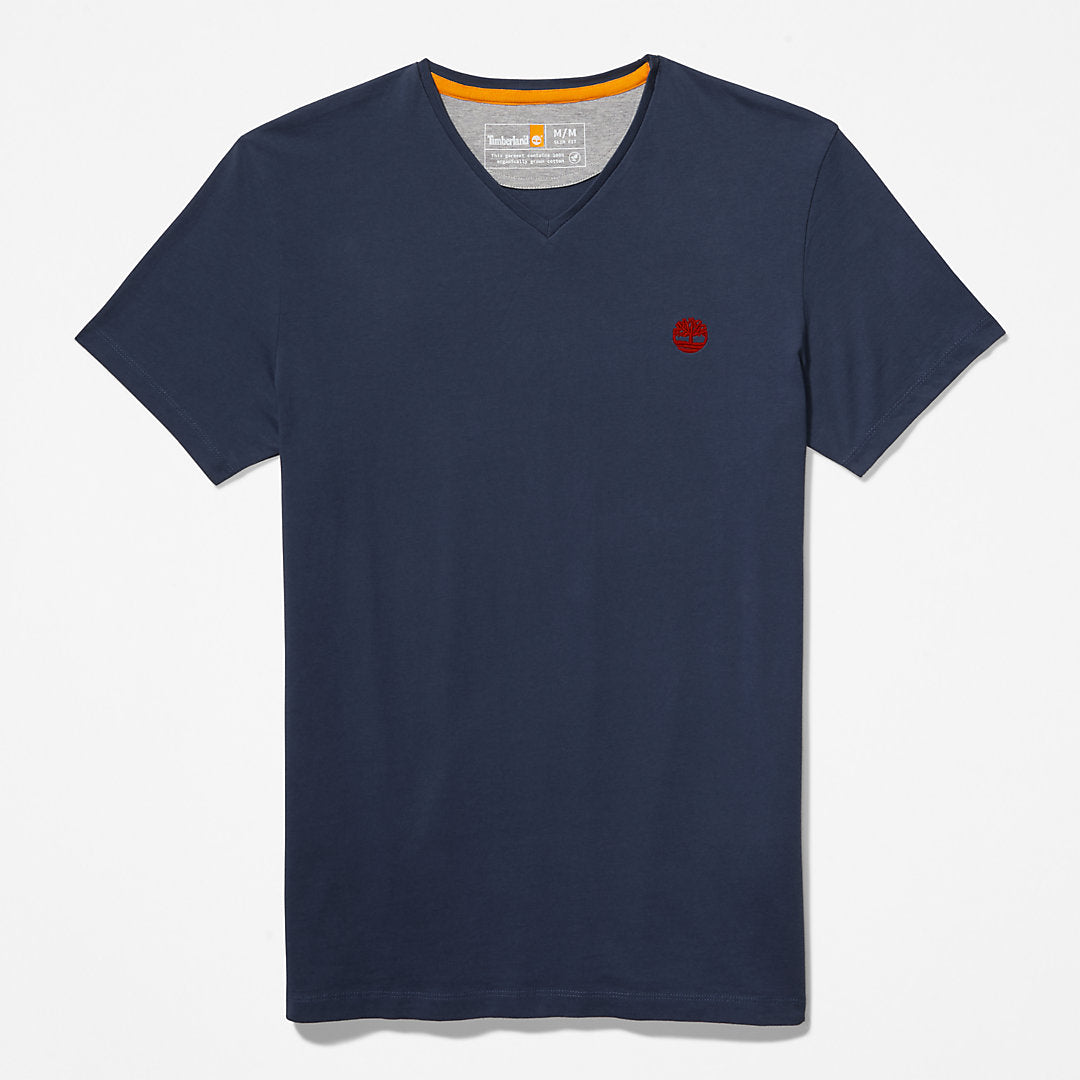 Timberland Mens Dunstan River V-Neck T-Shirt for Men in Navy