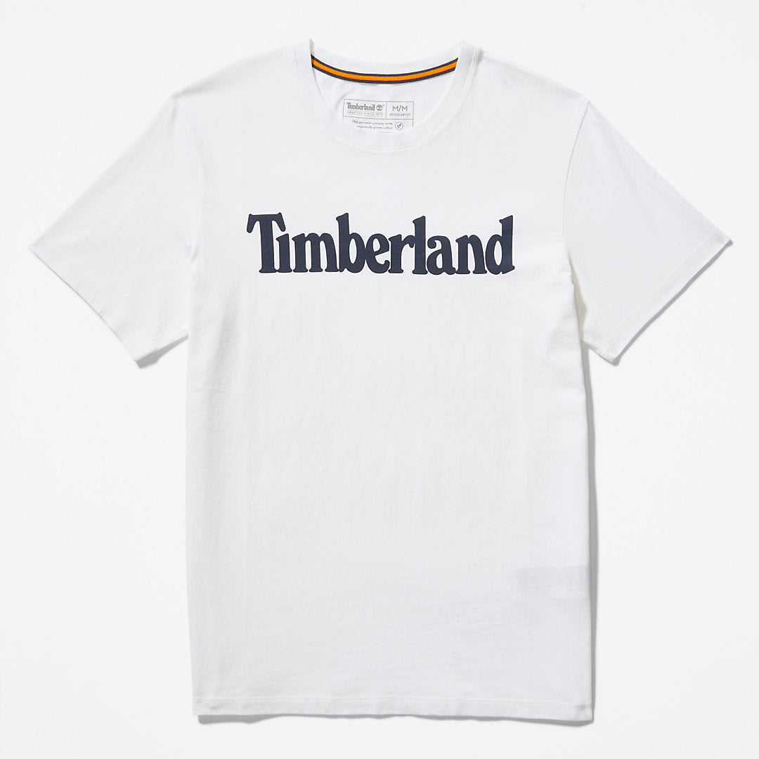 Timberland Mens Kennebec River Logo T-Shirt for Men in White