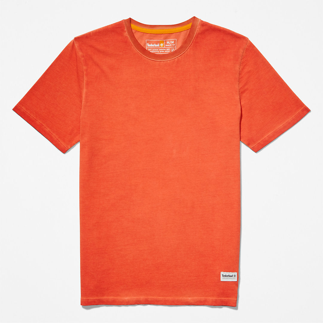 Timberland Mens Lamprey River Garment-Dyed T-Shirt for Men in Orange