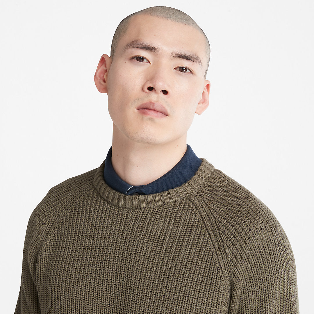 Timberland Mens Beards Brook Crew-Neck Sweater for Men in Dark Green