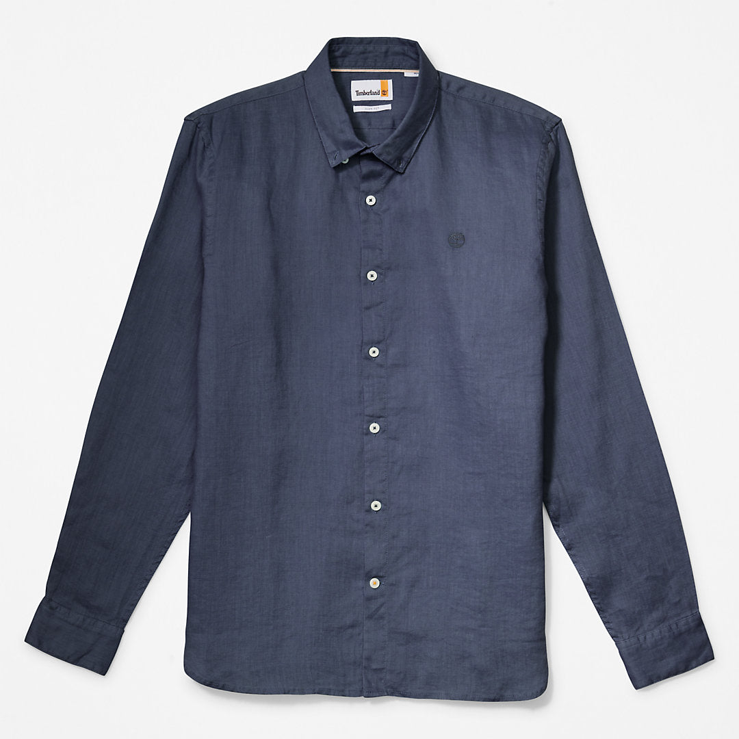 Timberland Mens Mill River LS Linen Shirt for Men in Navy
