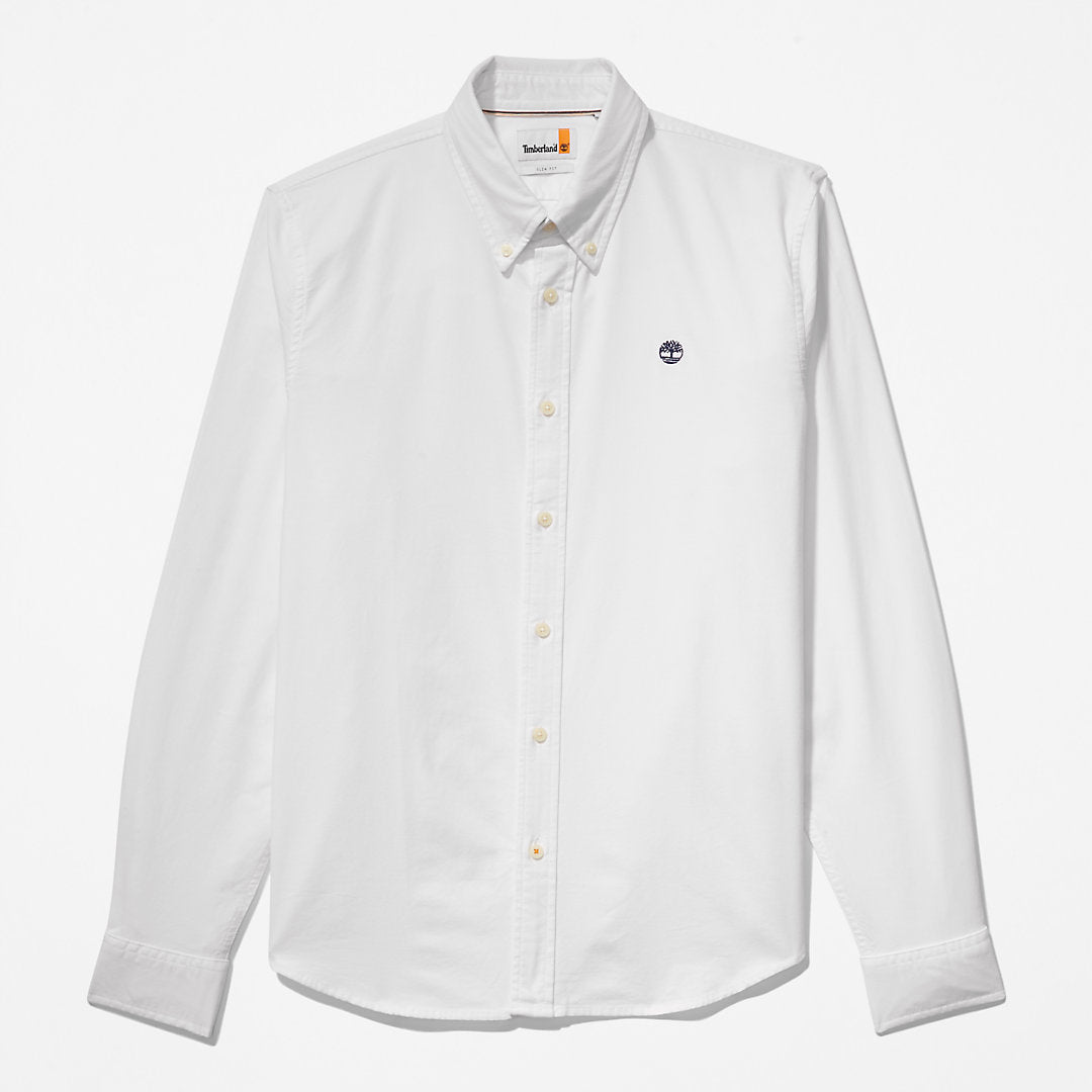 Timberland Mens Pleasant River Slim Oxford Shirt for Men in White