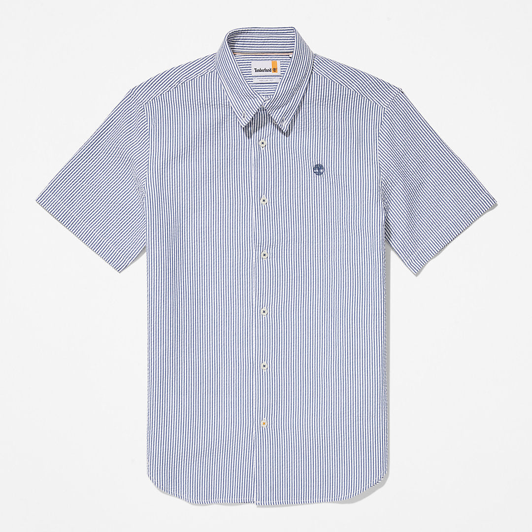 Timberland Mens SS Seersucker Shirt for Men in Blue