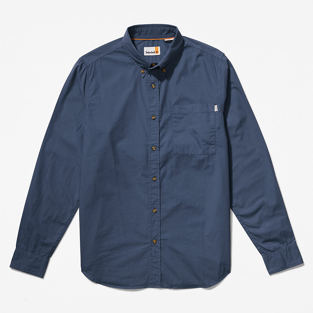 Timberland Mens Outdoor Heritage Washed Poplin Shirt for Men in Blue