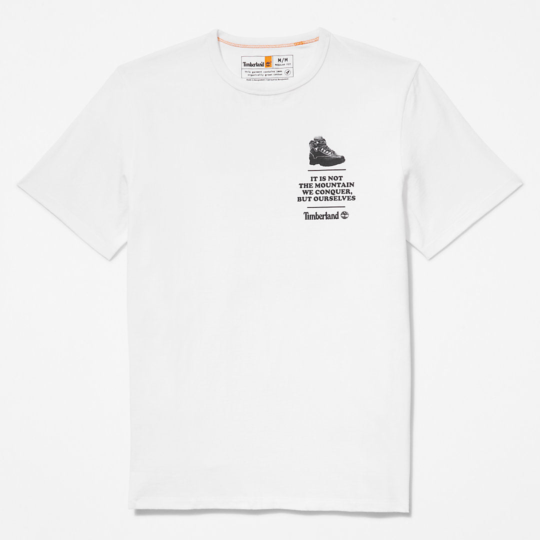 Timberland Mens Outdoor Heritage Boot-Logo T-Shirt for Men in White