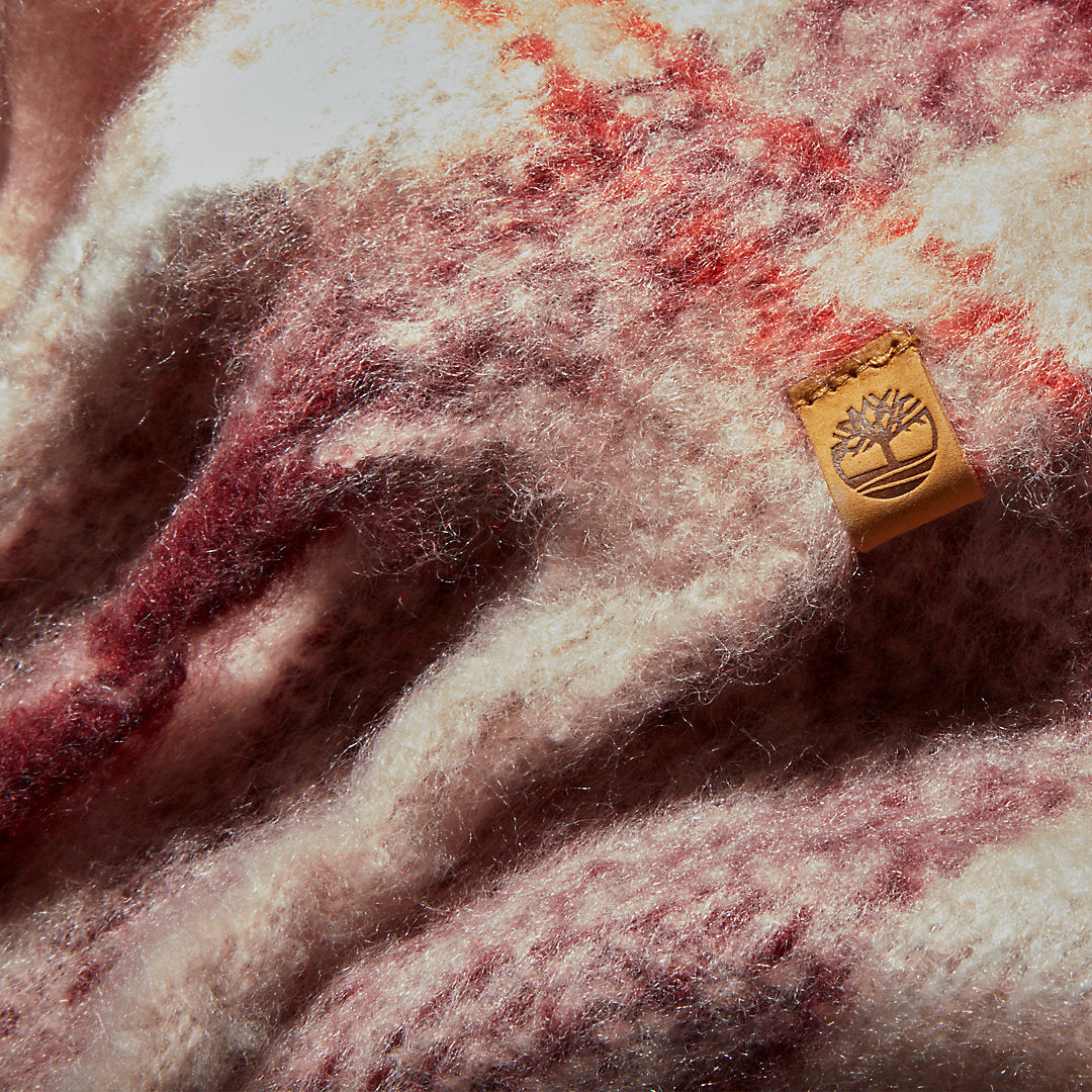 Timberland Womens Check Blanket Scarf for Women in Light Pink