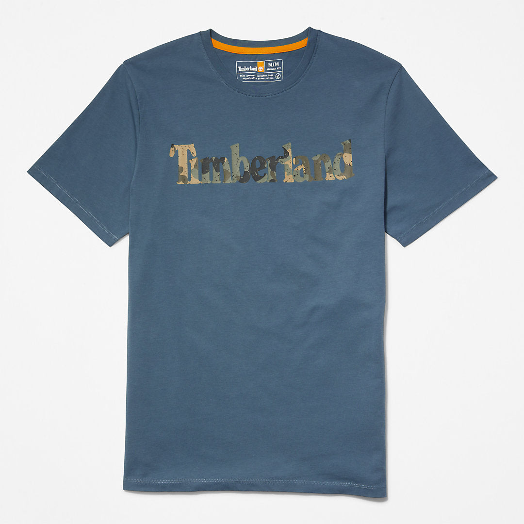 Timberland Mens Camo-Logo T-Shirt for Men in Blue