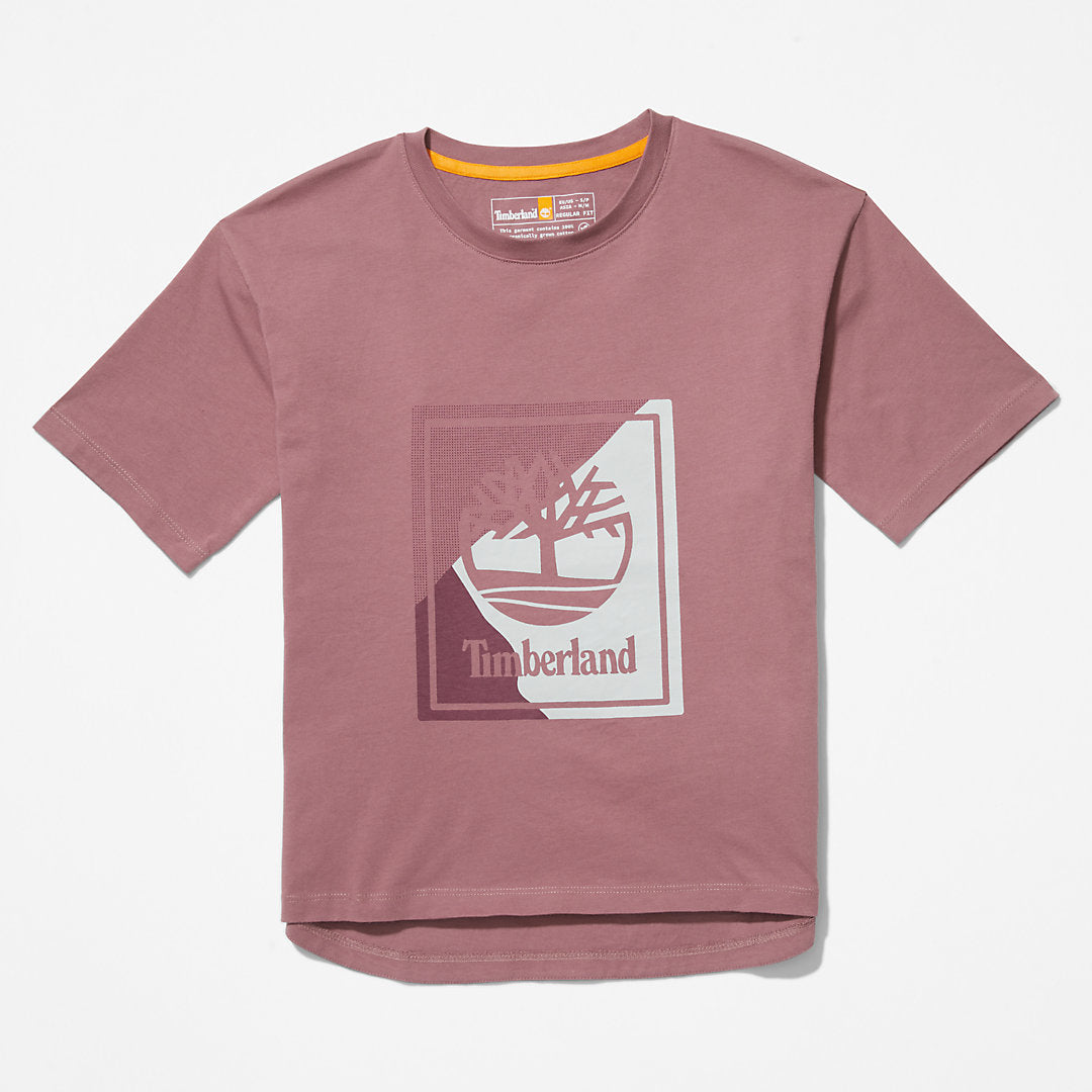 Timberland Womens Logo Graphic T-Shirt for Women in Pink