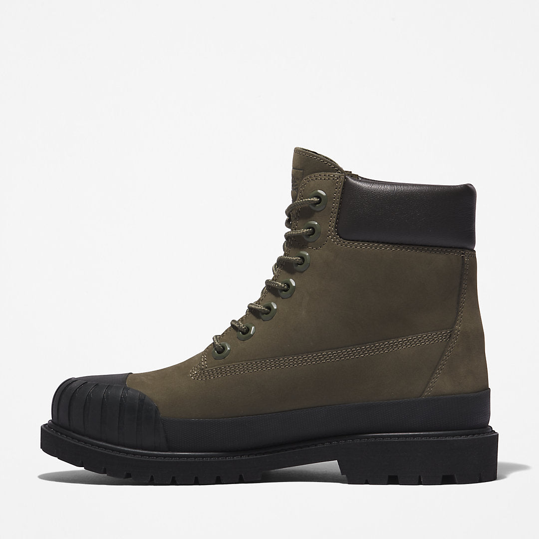 Timberland Womens Bee Line x Timberland® 6 Inch Rubber Toe Boot for Women in Dark Green/Black