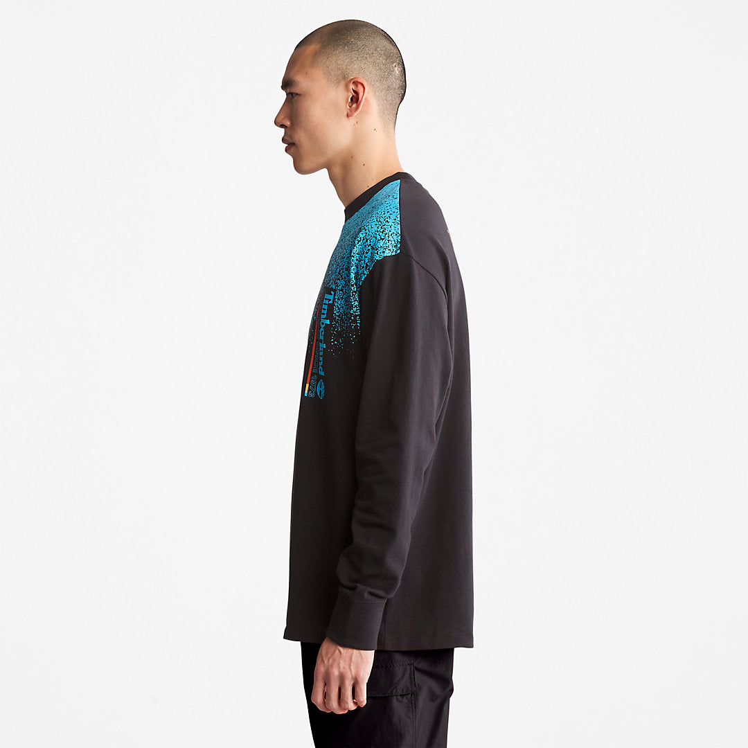 Timberland Mens Outdoor Archive Long-sleeved Graphic T-Shirt in Black