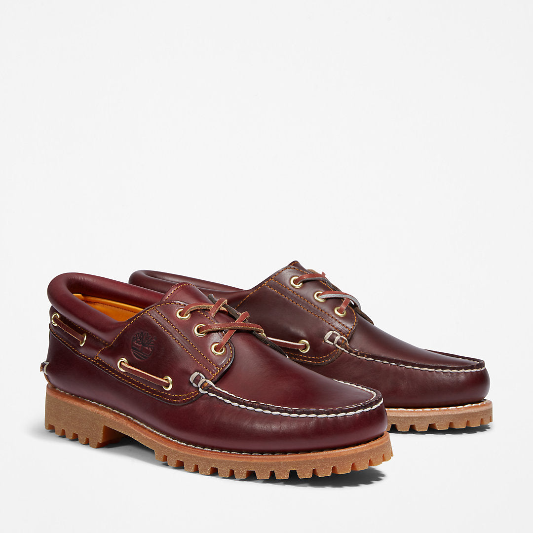 Timberland Mens Timberland® Authentic 3-Eye Boat Shoe for Men in Burgundy