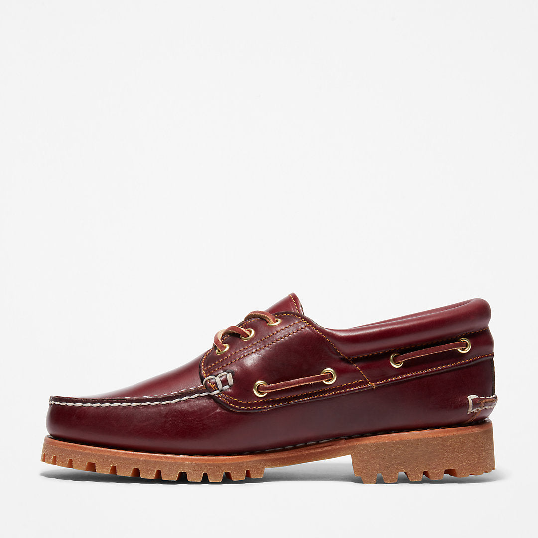 Timberland Mens Timberland® Authentic 3-Eye Boat Shoe for Men in Burgundy
