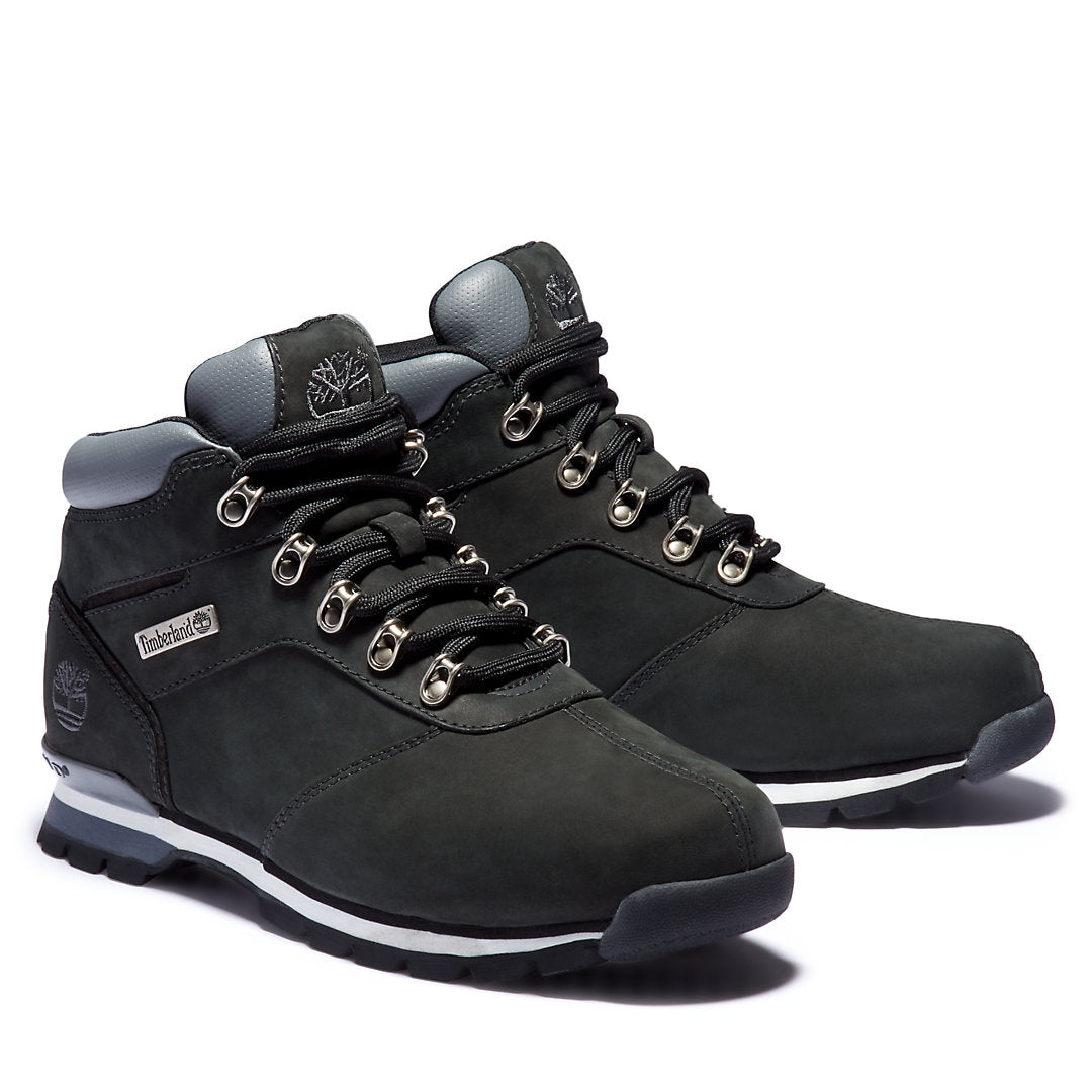 Timberland Mens Splitrock Nubuck Mid Hiker for Men in Black/Silver