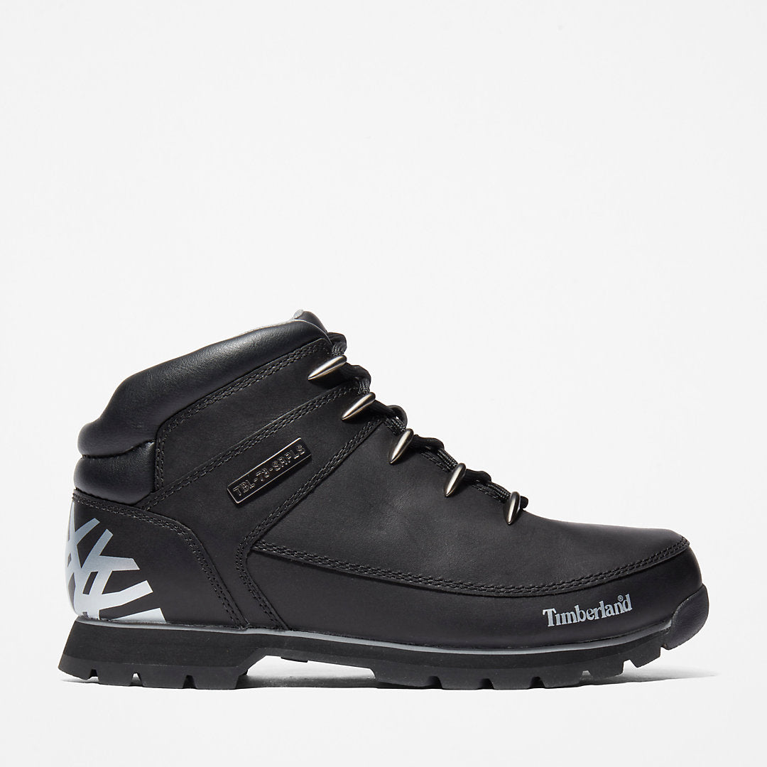 Timberland Mens Euro Sprint Hiker for Men in Black Full-grain
