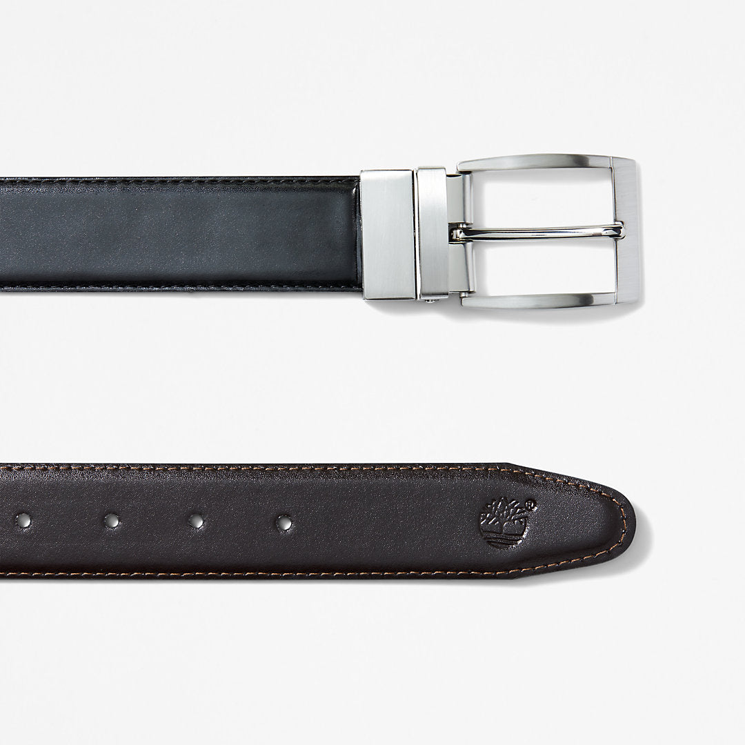 Timberland Mens Reversible Leather Belt for Men in Dark Brown/Black