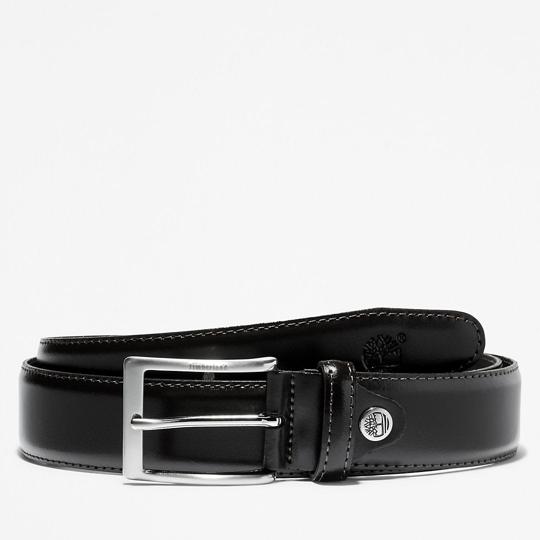 Timberland Mens Classic Squared Buckle Beltfor Men in Black