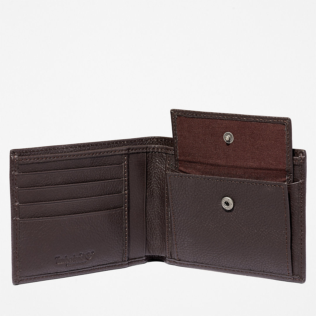 Timberland Mens Kennebunk Large Wallet for Men in Dark Brown