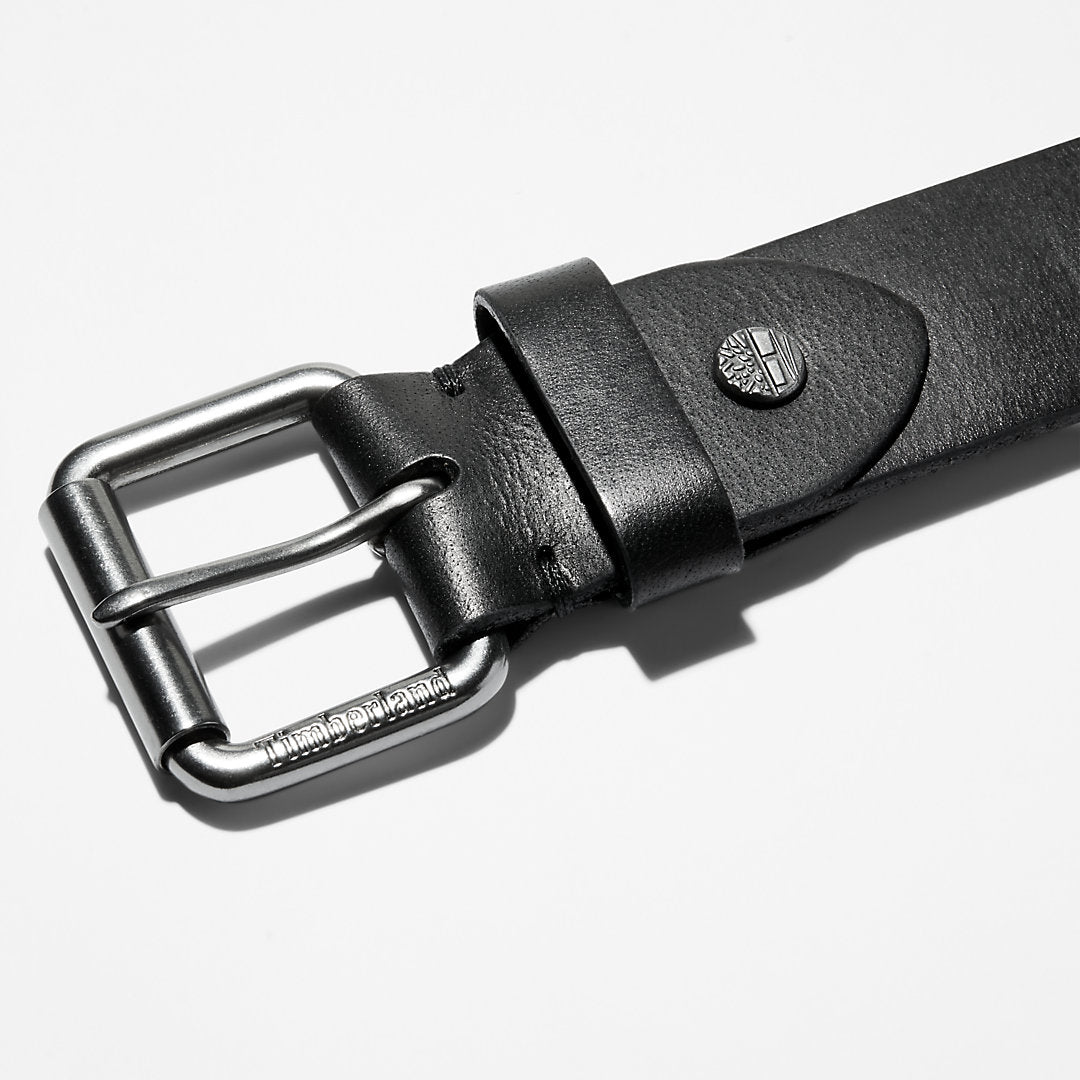 Timberland Mens Roller Buckle Leather Belt for Men in Black