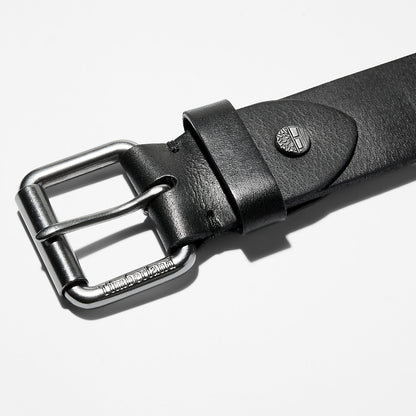 Timberland Mens Roller Buckle Leather Belt for Men in Black