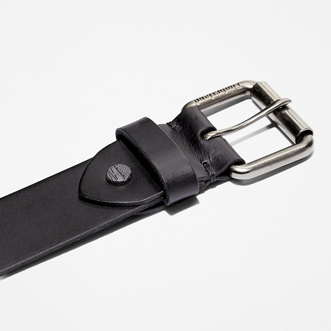 Timberland Mens Roller Buckle Leather Belt for Men in Black