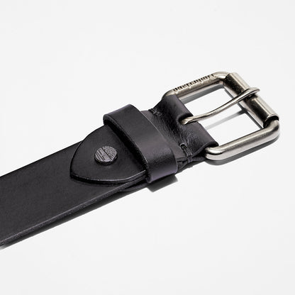 Timberland Mens Roller Buckle Leather Belt for Men in Black