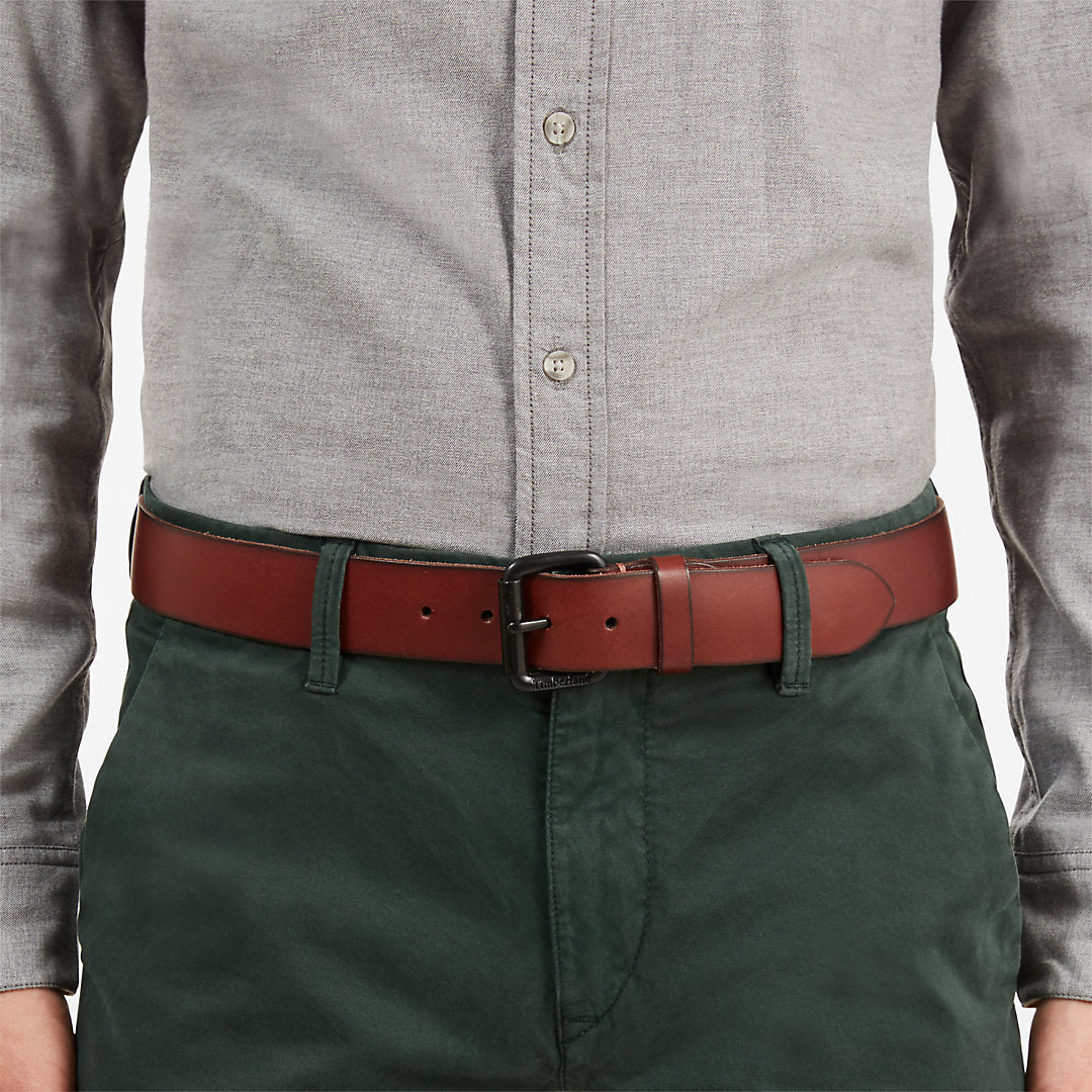 Timberland Mens Roller Buckle Leather Belt for Men in Brown