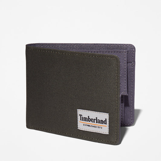 Timberland Mens Halyard Patch Wallet with Coin Pocket for Men in Green