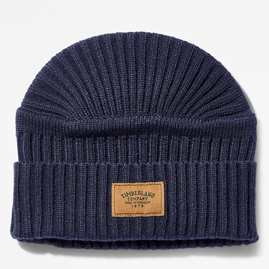 Timberland Mens Gulf Beach Ribbed Beanie for Men in Navy