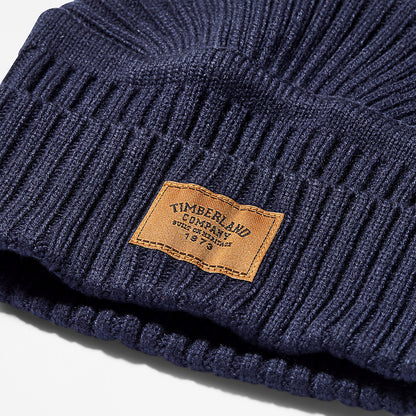 Timberland Mens Gulf Beach Ribbed Beanie for Men in Navy