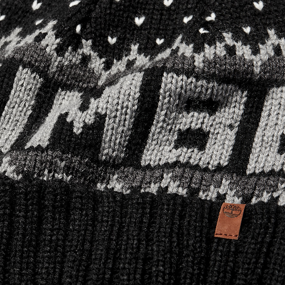 Timberland Mens Winter Roll-up Knit Beanie for Men in Black
