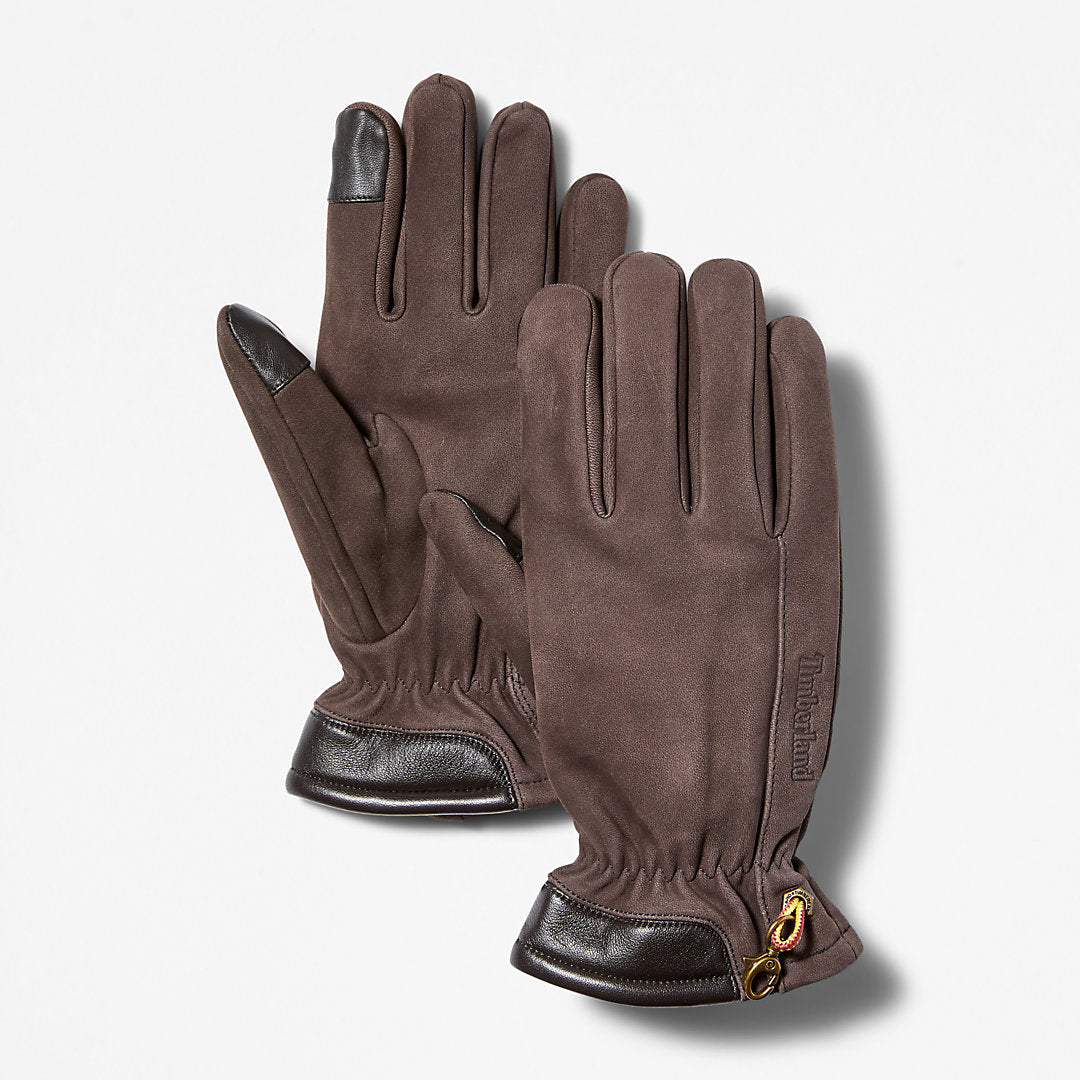 Timberland Mens Winter Hill Leather Gloves for Men in Brown