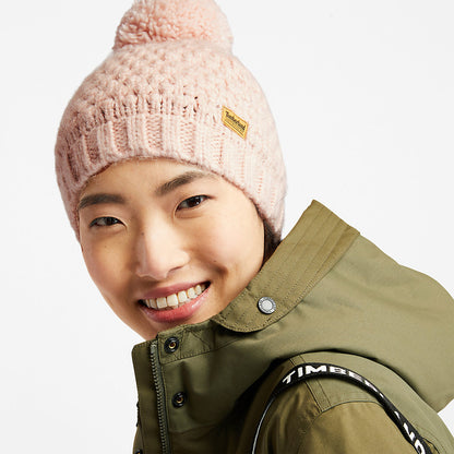 Timberland Womens Autumn Woods Cable Beanie for Women in Light Pink