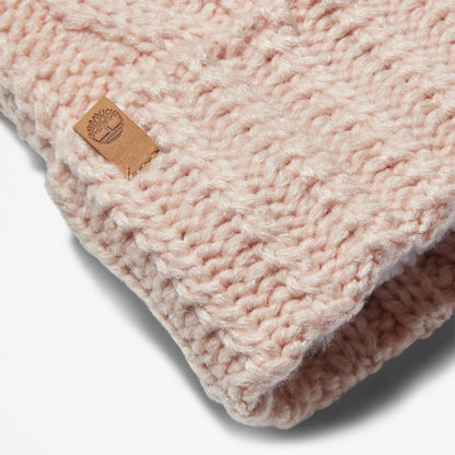 Timberland Womens Autumn Woods Cable Beanie for Women in Light Pink