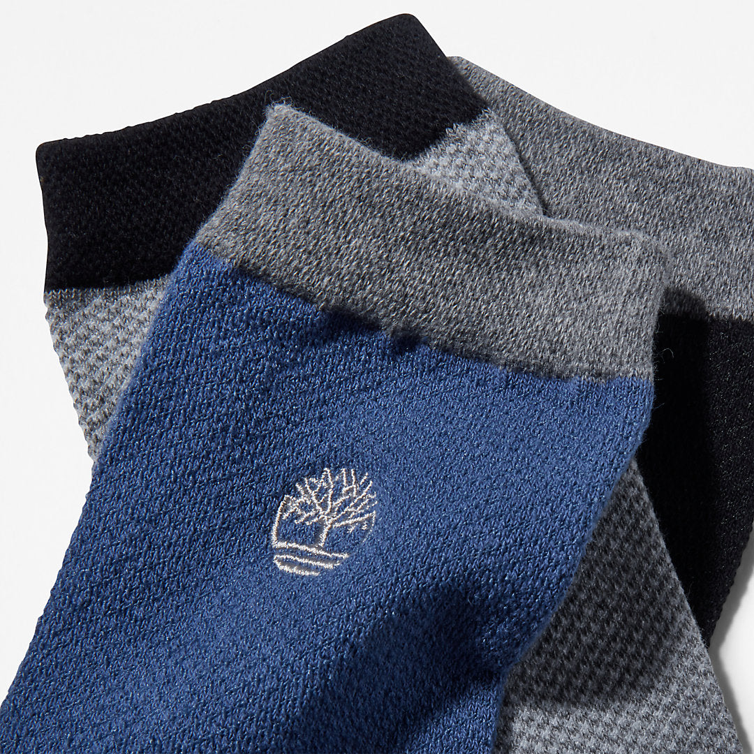 Timberland Mens Three Pair Pique Crew Socks for Men in Black