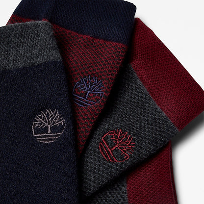 Timberland Mens Three Pair Pique Crew Socks for Men in Blue