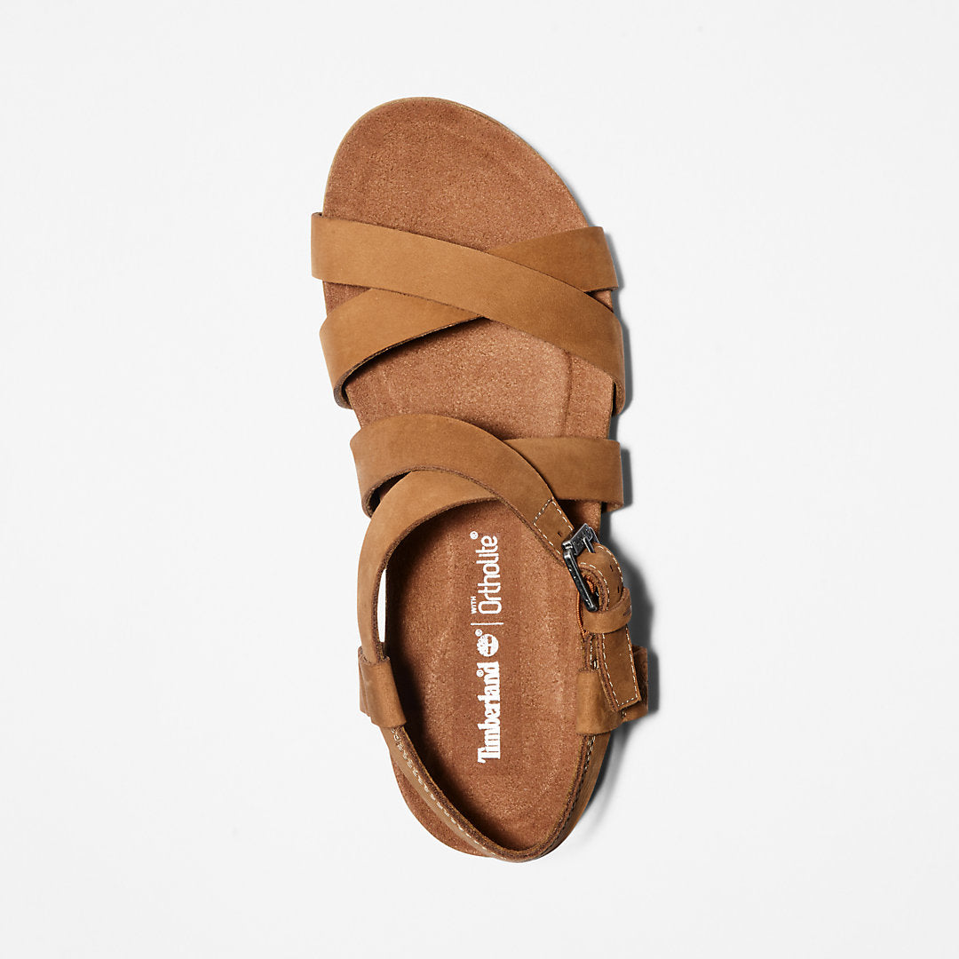 Timberland Womens Malibu Waves Ankle Strap Sandal for Women in Brown