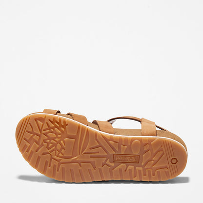 Timberland Womens Malibu Waves Ankle Strap Sandal for Women in Brown