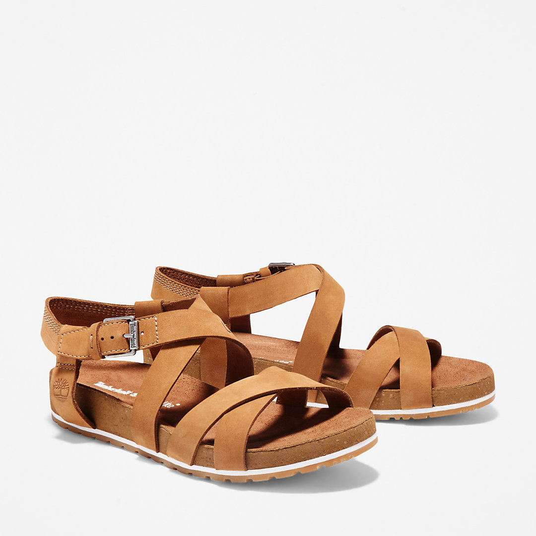 Timberland Womens Malibu Waves Ankle Strap Sandal for Women in Brown