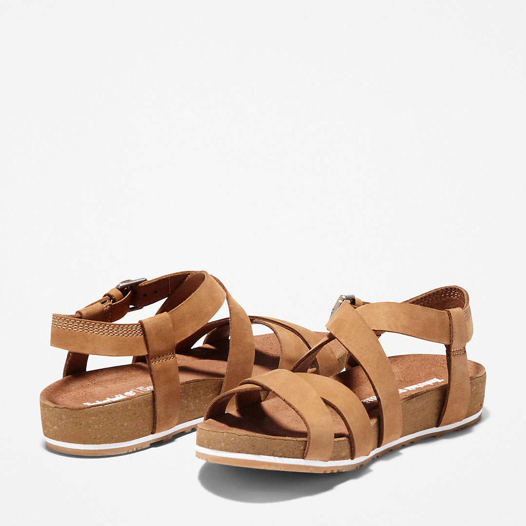 Timberland Womens Malibu Waves Ankle Strap Sandal for Women in Brown
