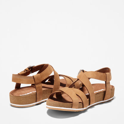 Timberland Womens Malibu Waves Ankle Strap Sandal for Women in Brown