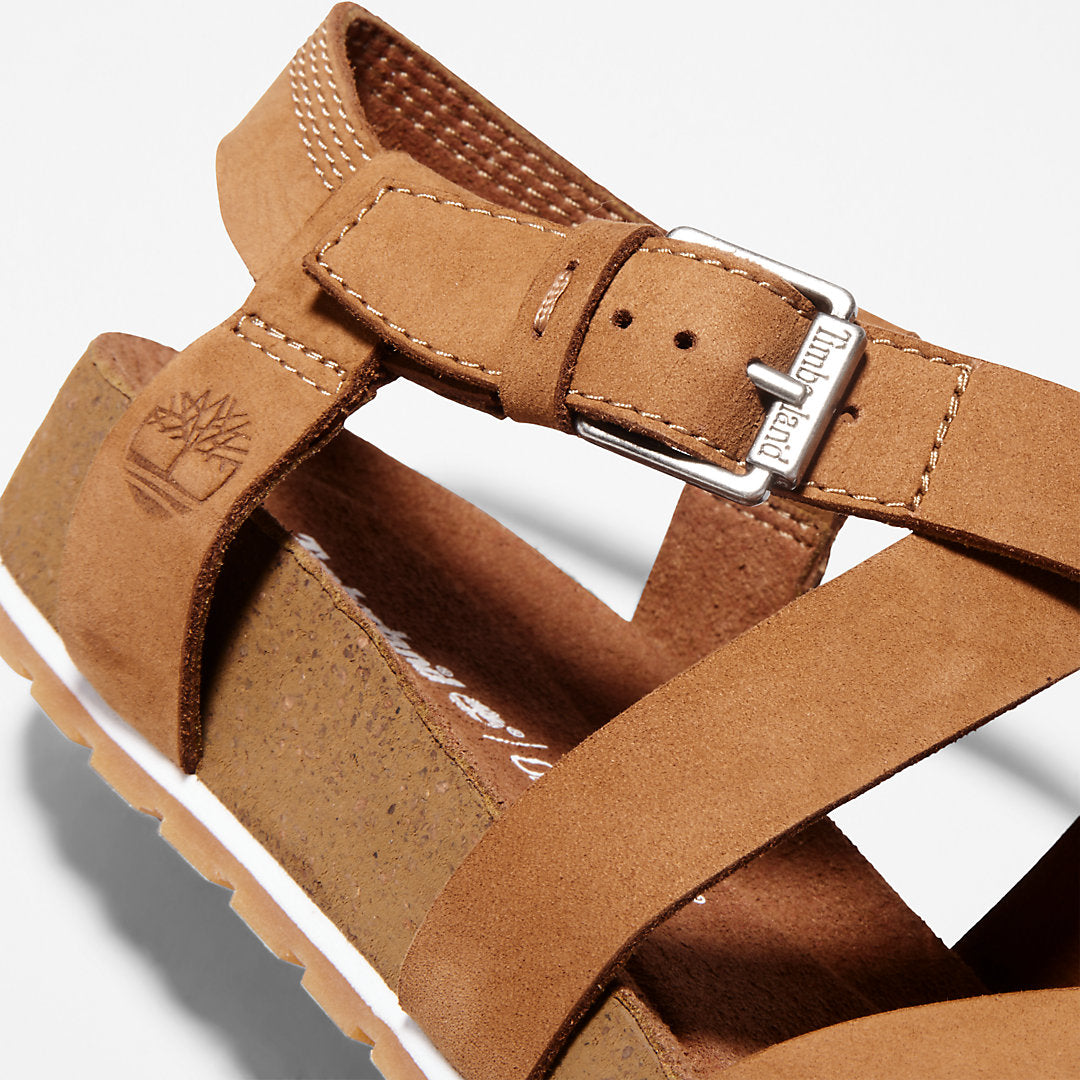 Timberland Womens Malibu Waves Ankle Strap Sandal for Women in Brown
